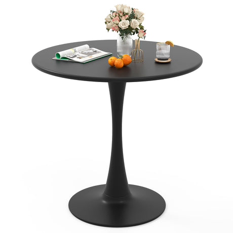 Mesa de Comedor Redonda de 31.5 Pulgadas con Anillo de PP Antideslizante - Negra