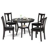 5-Piece Round Dining Table Set Wooden Kitchen Modern Table and 4 Chairs