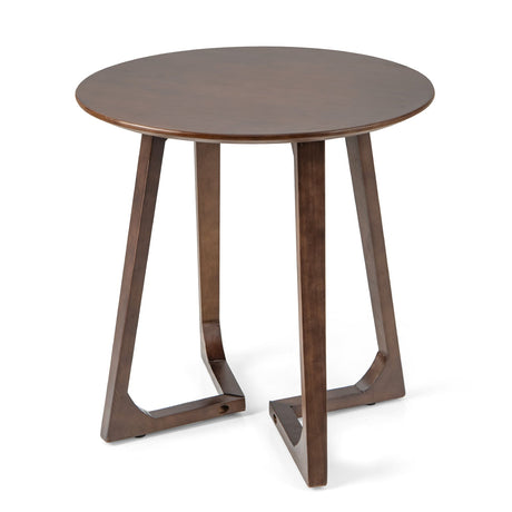 Mesa auxiliar redonda de 24 pulgadas con patas ajustables, color natural