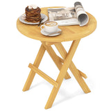 Mesa Auxiliar para Exterior Portátil y Compacta con Patas en X y Tablero de Listones