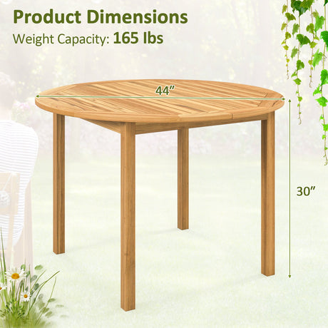 Mesa de comedor redonda grande para exteriores para 4 personas