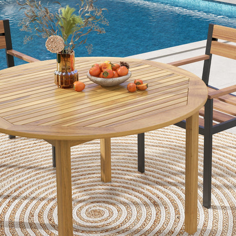 Mesa de comedor redonda grande para exteriores para 4 personas