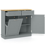 Kitchen Tilt Out Trash Cabinet with 2 Drawers and Adjustable Shelf