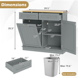 Kitchen Tilt Out Trash Cabinet with 2 Drawers and Adjustable Shelf
