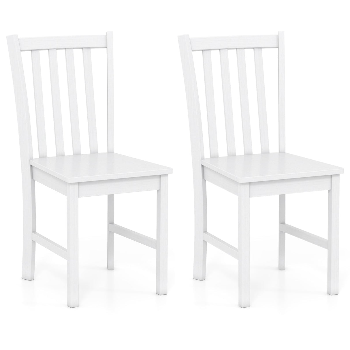 Juego de 2 sillas de comedor rústicas de madera para cocina con respaldo inclinado de listones