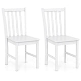Juego de 2 sillas de comedor rústicas de madera para cocina con respaldo inclinado de listones
