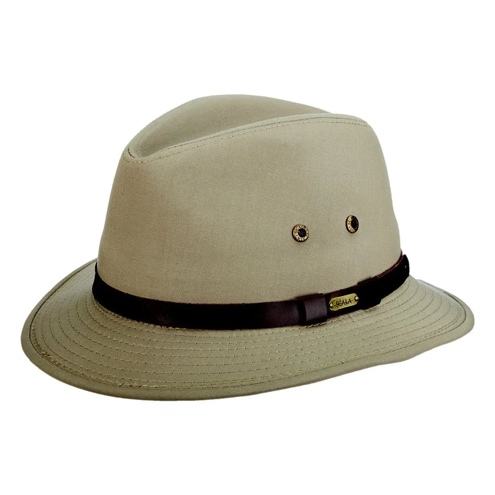 Scala Gable - Sombrero Fedora de mezcla de algodón