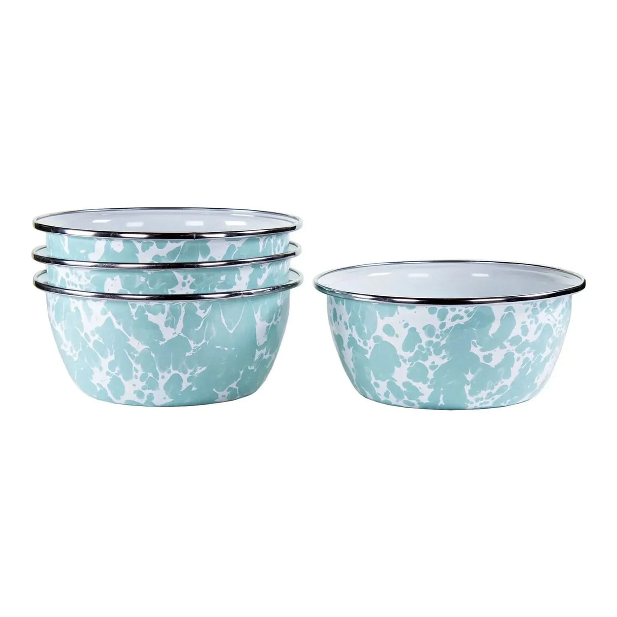 Golden Rabbit Enamelware Salad Bowls - Set of 4