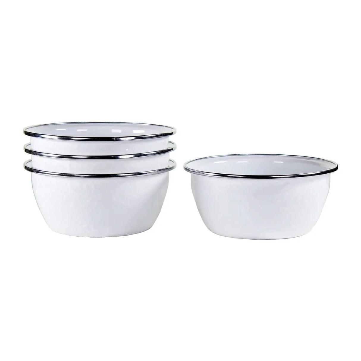 Golden Rabbit Enamelware Salad Bowls - Set of 4