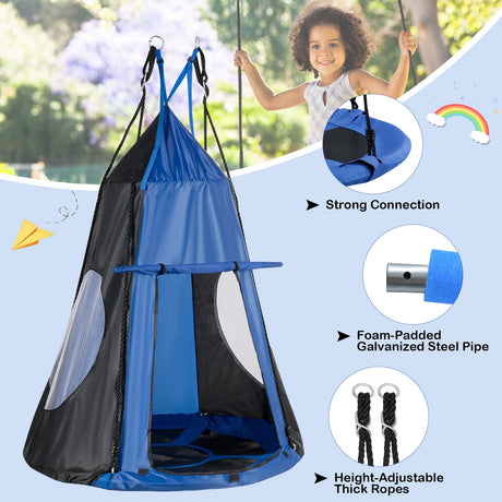 Columpio-Tienda 2 en 1 Desmontable de 40 Pulgadas para Niños
