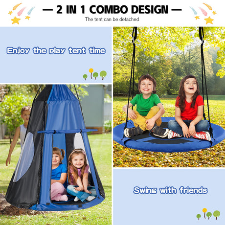 Columpio-Tienda 2 en 1 Desmontable de 40 Pulgadas para Niños