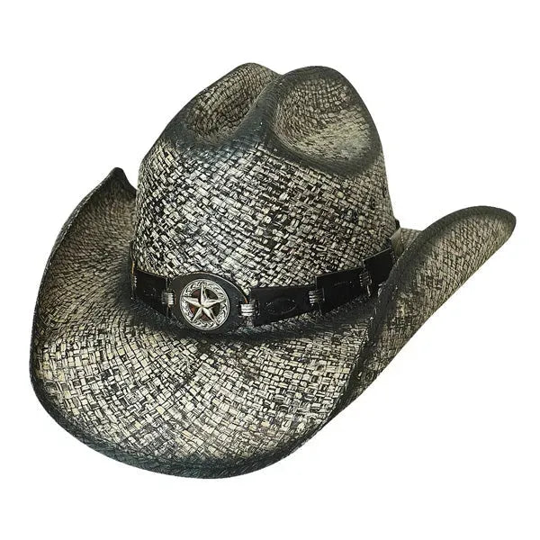 Bullhide Star Central - Sombrero vaquero de rafia moldeable