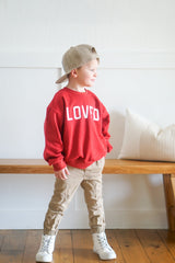 Sudadera con cuello redondo Loved - Rojo o Rosa