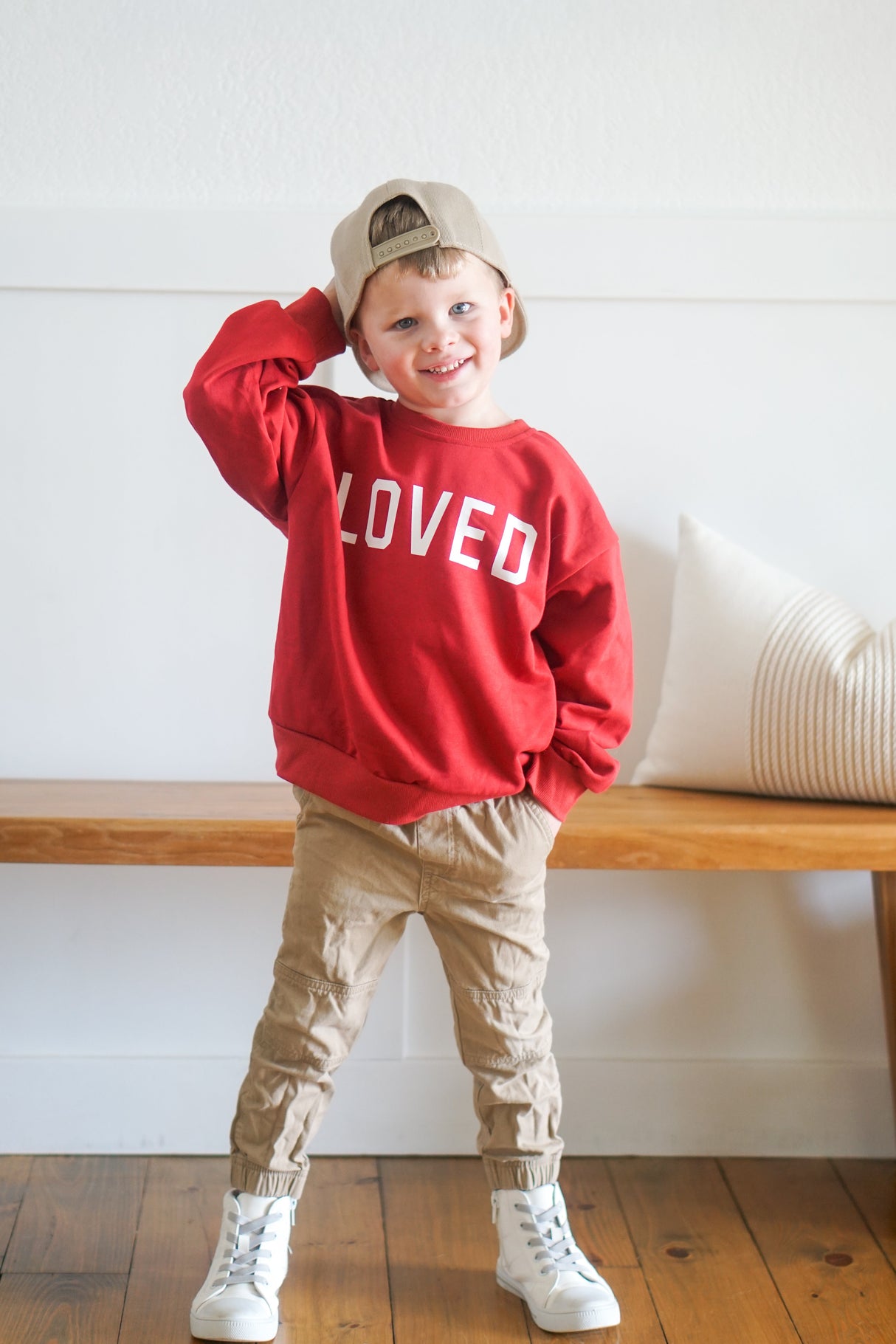 Sudadera con cuello redondo Loved - Rojo o Rosa