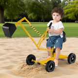 Excavadora de arena para niños, juguete excavador para arenero con controles de dos manos y pala flexible - Amarillo