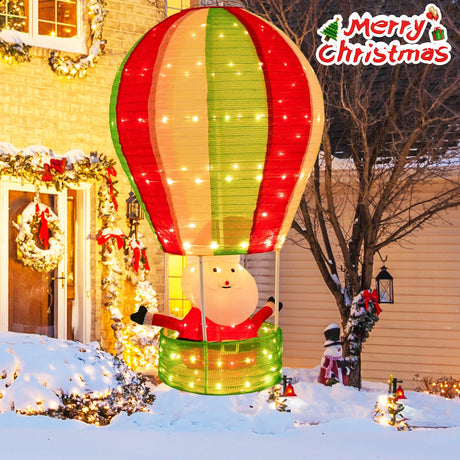 4.5 pies Papá Noel navideño con globo aerostático