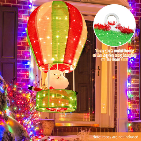 4.5 pies Papá Noel navideño con globo aerostático