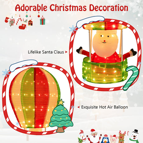 4.5 pies Papá Noel navideño con globo aerostático