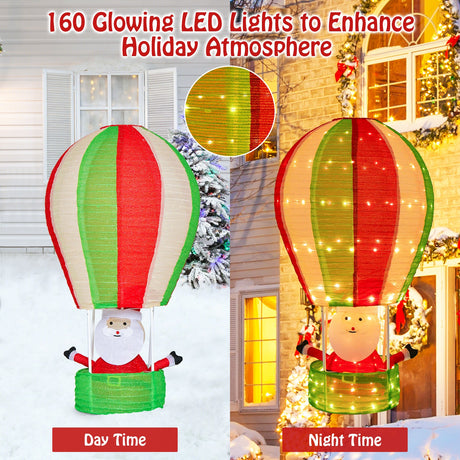 4.5 pies Papá Noel navideño con globo aerostático