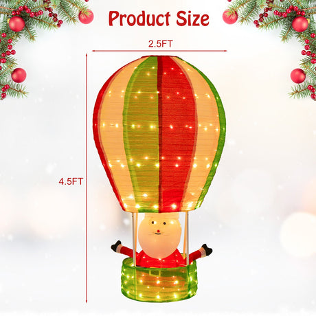 4.5 pies Papá Noel navideño con globo aerostático