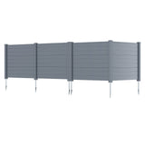 Set of 2 48 x 38 Inch Air Conditioner Fence 2 Panels with Metal Ground Stakes-Gray