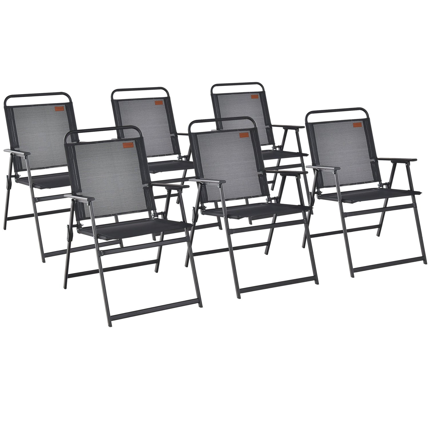 Juego de 2/4/6 sillas plegables de exterior con asiento transpirable