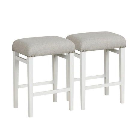 2 taburetes sin respaldo de 24.5/29.5 pulgadas con cojines de asiento acolchados