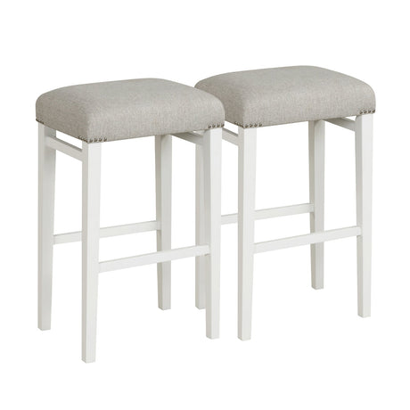 2 taburetes sin respaldo de 24.5/29.5 pulgadas con cojines de asiento acolchados