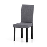 Juego de 2 sillas de comedor Parsons tapizadas en tela, estilo moderno de mediados de siglo