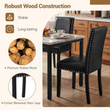 Set of 4 Dining Chairs with Solid Rubber and Wood Legs