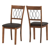 Juego de 2 sillas de comedor tapizadas en tela/polipiel con asiento acolchado