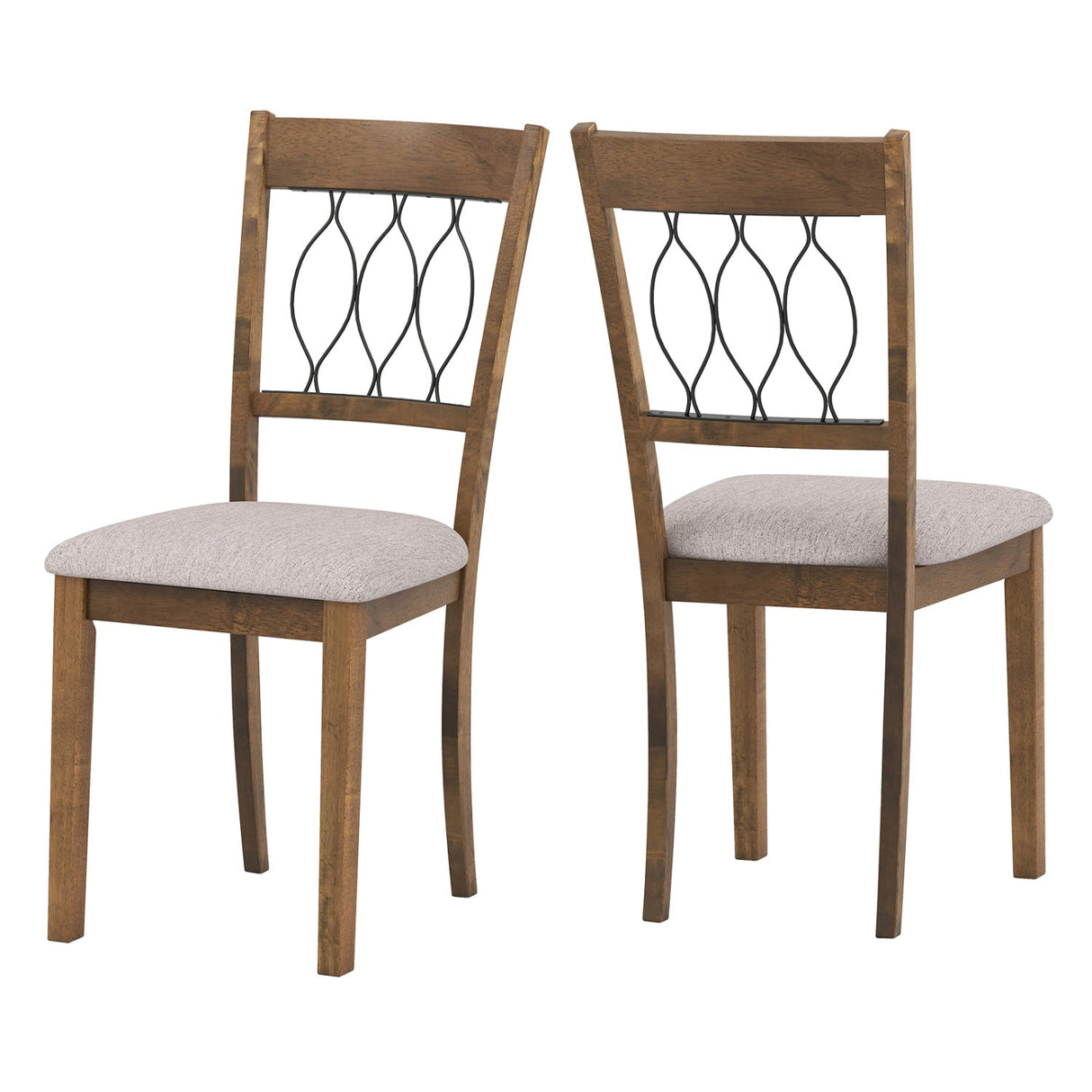 Juego de 2 sillas de comedor tapizadas en tela/polipiel con asiento acolchado
