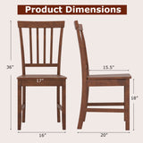 Juego de 2 sillas de comedor con patas de madera maciza