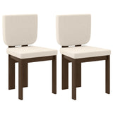 Juego de 2 sillas de comedor de madera con patas de madera de caucho para oficina en casa o sala de estar - Marrón