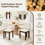 Juego de 2 sillas de comedor de madera con patas de madera de caucho para oficina en casa o sala de estar - Marrón