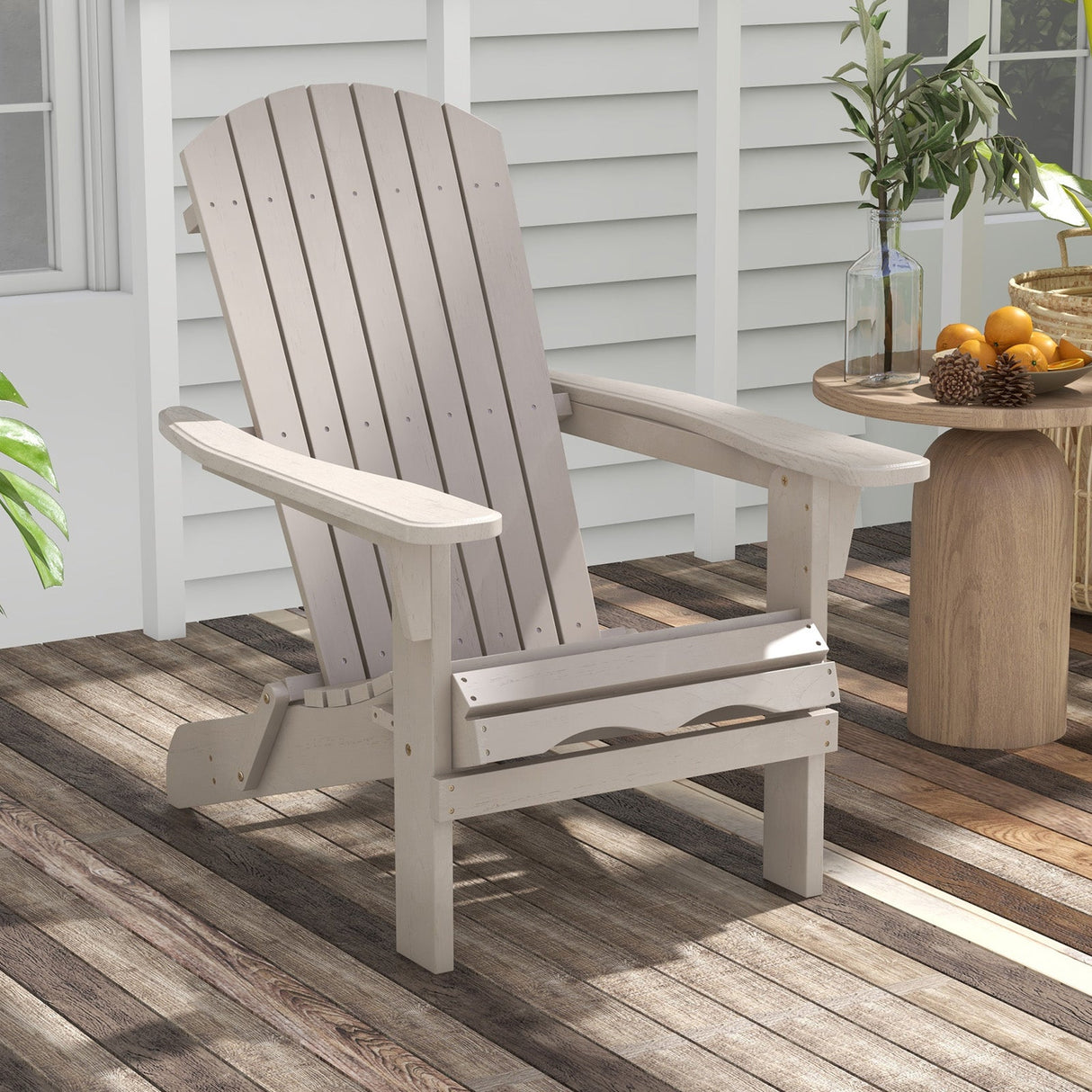 1 silla Adirondack plegable con respaldo alto y reposabrazos anchos