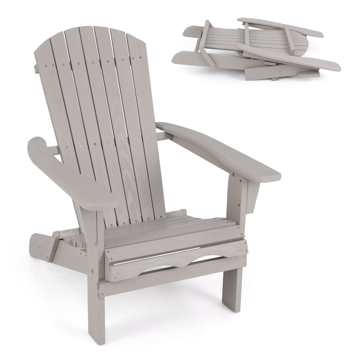 1 silla Adirondack plegable con respaldo alto y reposabrazos anchos