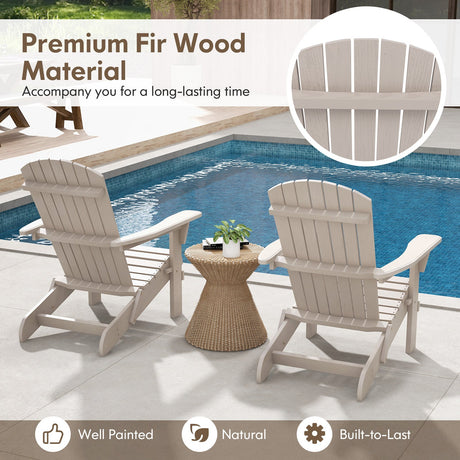 1 silla Adirondack plegable con respaldo alto y reposabrazos anchos