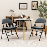 4 Pieces Fabric Upholstered Padded Seat Folding Chairs Seet
