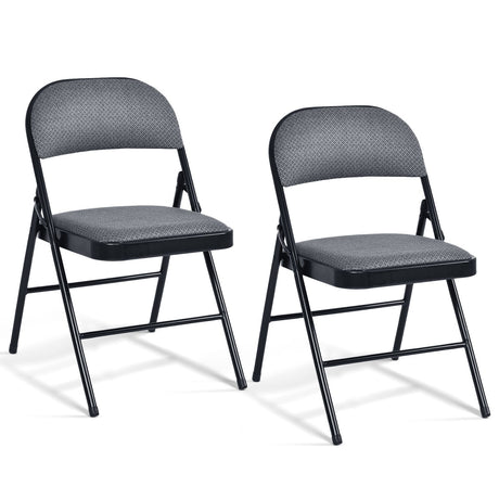 4 Pieces Fabric Upholstered Padded Seat Folding Chairs Seet
