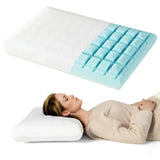 Juego de 2 almohadas de gel con espuma viscoelástica, corte 3D, flujo de aire refrescante con funda de almohada