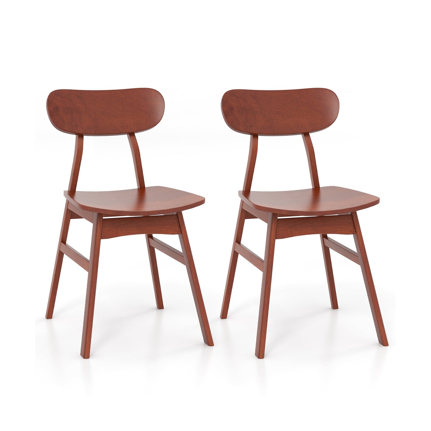 Juego de 2 sillas de comedor modernas con respaldo y asiento curvos