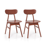 Juego de 2 sillas de comedor modernas con respaldo y asiento curvos