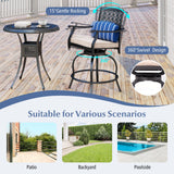 Set of 2 Outdoor Bar Height Chair with Soft Cushions