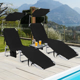 Set of 2 Portable Reclining Chair with 5 Adjustable Positions