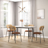 Set of 2 Rattan Dining Chair with Metal Legs