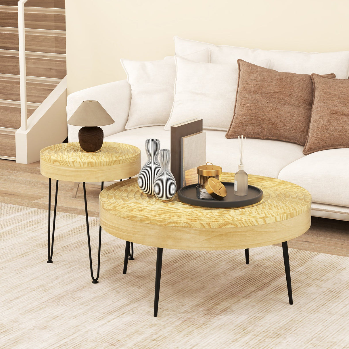 Juego de 2 de madera maciza