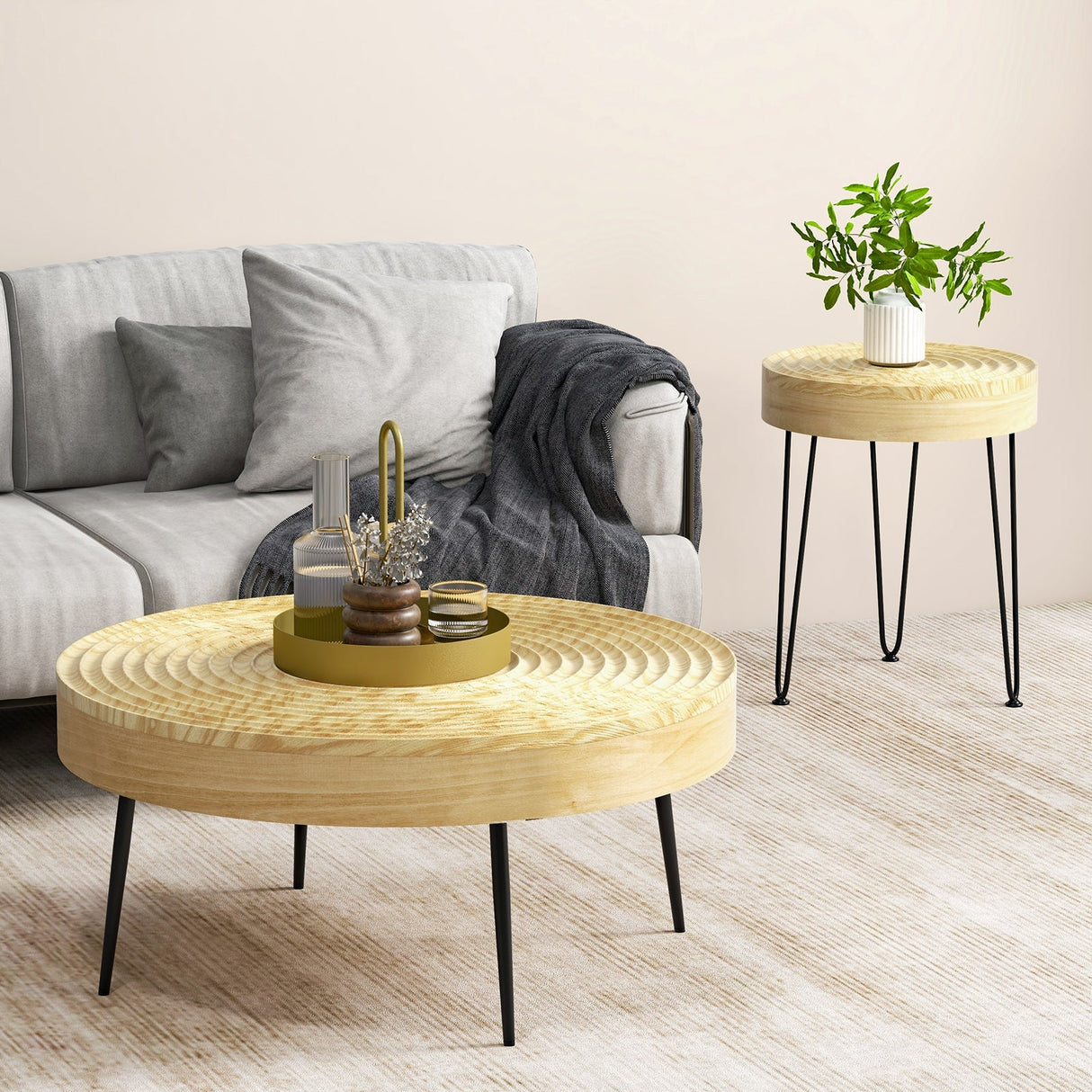 Juego de 2 de madera maciza
