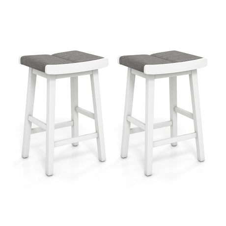 2 Taburetes de Bar Tapizados con Cojines Acolchados de 26/31.5 Pulgadas