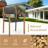 Juego de 2 sillas de comedor apilables de mimbre para exterior